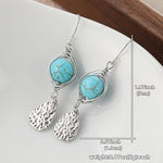 PENDIENTES ELEGANTE RÉTRO FIL ENROULÉ TURQUESA MÉTAL COLGANTE