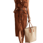 VESTIDO MIDI ESTRUCTURADO DE ESTILO UTILITY - CHIC - VALERINA MARBELLA