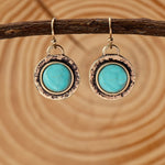 PENDIENTES BOHEMIO MINIMALISTA TURQUESA REDONDO GOTA