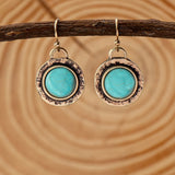 PENDIENTES BOHEMIO MINIMALISTA TURQUESA REDONDO GOTA