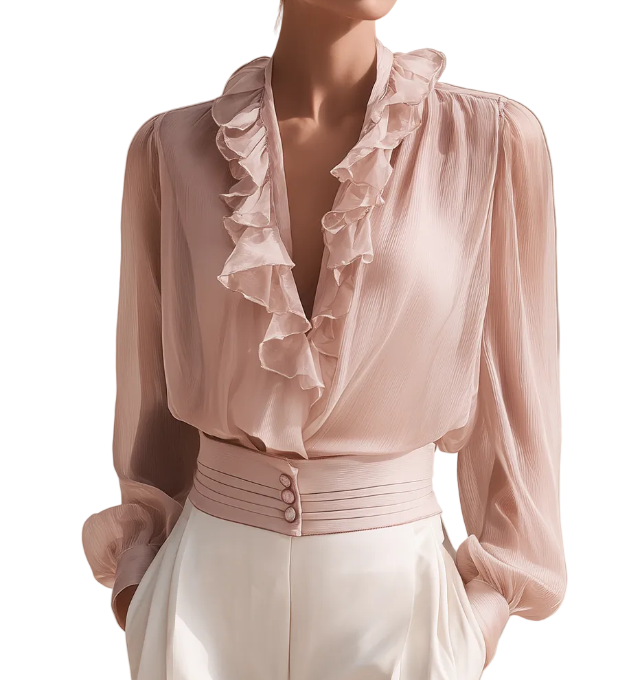 Romantic Ruffled Chiffon Blouse