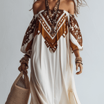 VESTIDO BOHEMIO CON HOMBROS DESCUBIERTOS - VALERINA MARBELLA
