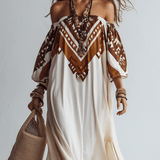 VESTIDO BOHEMIO CON HOMBROS DESCUBIERTOS - VALERINA MARBELLA
