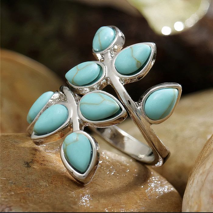 ANILLO VINTAGE TURQUESA FEUILLE