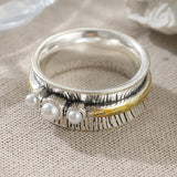 ANILLOS BOHEMIO BICOLORE REDONDO PERLES