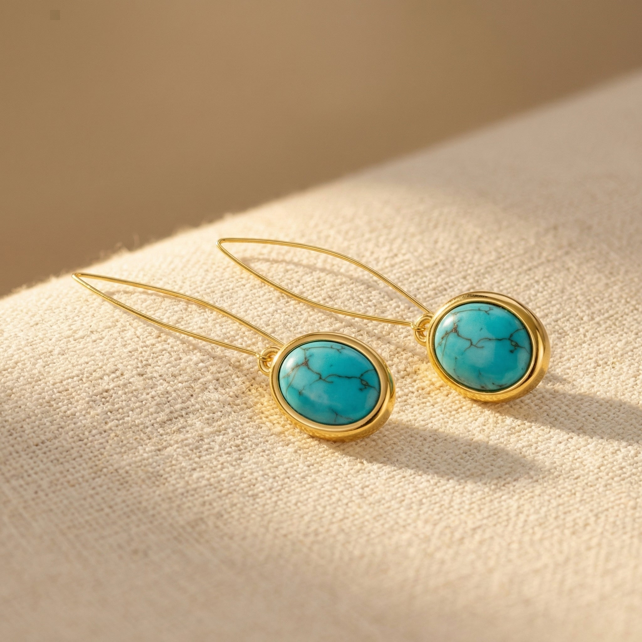 PENDIENTES TURQUESA 925 STERLING PLATA GOTA COLGANTE