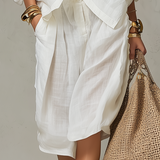 Timeless White Lightweight Shirt & Relaxed Pants Set
