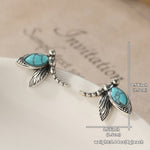 PENDIENTES VINTAGE LIBÉLULA TURQUESA CLOU OREILLE