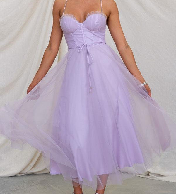 Modern-day Princess Chiffon Suspenders Party Maxi Dress