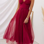 Modern-day Princess Chiffon Suspenders Party Maxi Dress