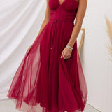Modern-day Princess Chiffon Suspenders Party Maxi Dress