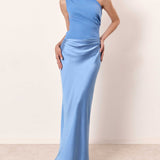 Anita™ | Elegant One Shoulder Neck Pleated Party Maxi Dress