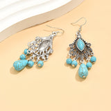 PENDIENTES ELEGANTE BOHEMIO DESIGN TURQUESA TRANSPARENT GOTA