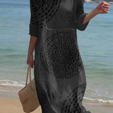 VESTIDO DE PLAYA CON BORDADO GEOMÉTRICO – DETALLE ARTESANAL