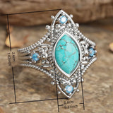 ANILLO BOHEMIO RÉTRO STYLE AZUL CRISTAL INCRUSTÉ TURQUESA