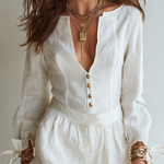 Linen Off-white Jumpsuit Shorts