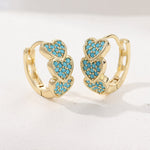 PENDIENTES ELEGANTE TURQUESA CORAZÓN EN FORME DE DESIGN ARO