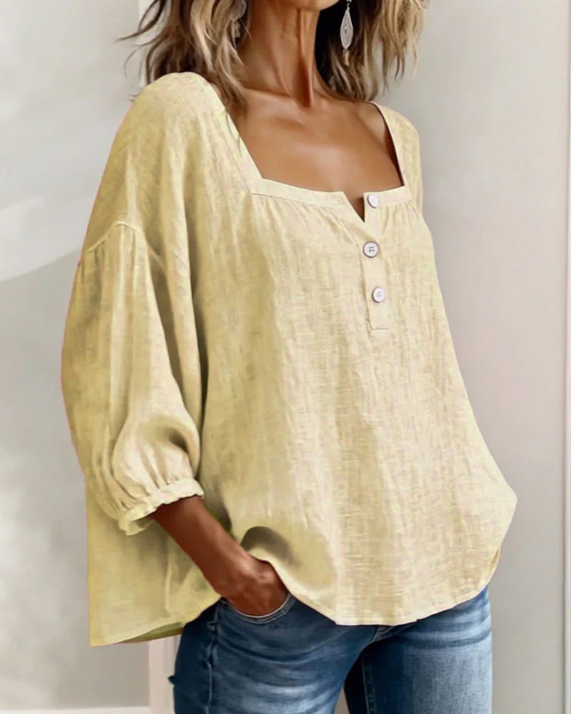 BLUSA SENCILLA CON CUELLO CUADRADO - VALERINA MARBELLA