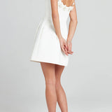 VESTIDO MINI FEMENINO CON APLICACIONES FLORALES