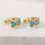PENDIENTES ELEGANTE TURQUESA CORAZÓN EN FORME DE DESIGN ARO