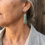 PENDIENTES PLATA COULEUR GÉOMÉTRIE TURQUESA RECTANGLE GOTA