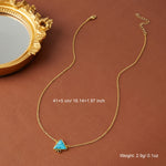 COLLAR ELEGANTE GÉOMÉTRIQUE TURQUESA TRIANGLE COLGANTE