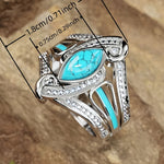 ANILLO ELEGANTE BOHEMIO BLANCO PLAQUÉ ORO TURQUESA
