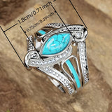 ANILLO ELEGANTE BOHEMIO BLANCO PLAQUÉ ORO TURQUESA