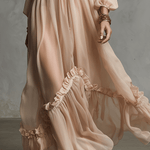 VESTIDO MAXI DE GASA CON ESCOTE EN V PROFUNDO - VALERINA MARBELLA