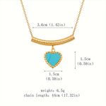 COLLAR BOHEMIO CORAZÓN EN FORME DE TURQUESA COLGANTE