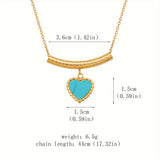 COLLAR BOHEMIO CORAZÓN EN FORME DE TURQUESA COLGANTE