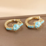 PENDIENTES VINTAGE TURQUESA TORTUE REDONDO ARO