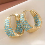 PENDIENTES DORADO TURQUESA PERLÉ ARO | ORO