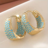 PENDIENTES DORADO TURQUESA PERLÉ ARO | ORO