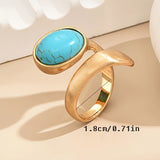 ANILLO BOHEMIO TURQUESA PLAQUÉ ORO OUVERT SORTIJA
