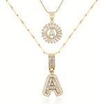 CONJUNTO PAVÉ LETTRE INITIALE COLLAR | ORO