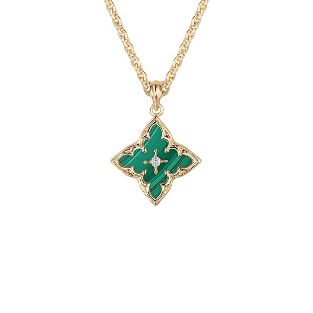 COLLAR ESMERALDA TRÈFLE COLGANTE | ORO
