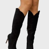 BOTA DE CUERO ELEGANTE FEMENINA