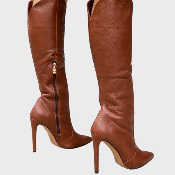 BOTA DE CUERO ELEGANTE FEMENINA