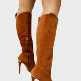 BOTA DE CUERO ELEGANTE FEMENINA