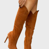 BOTA DE CUERO ELEGANTE FEMENINA