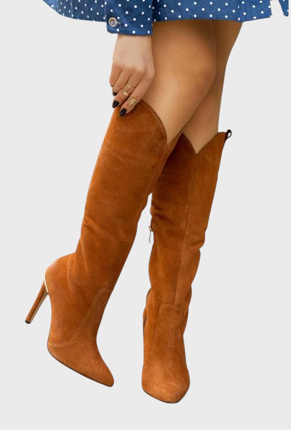 BOTA DE CUERO ELEGANTE FEMENINA
