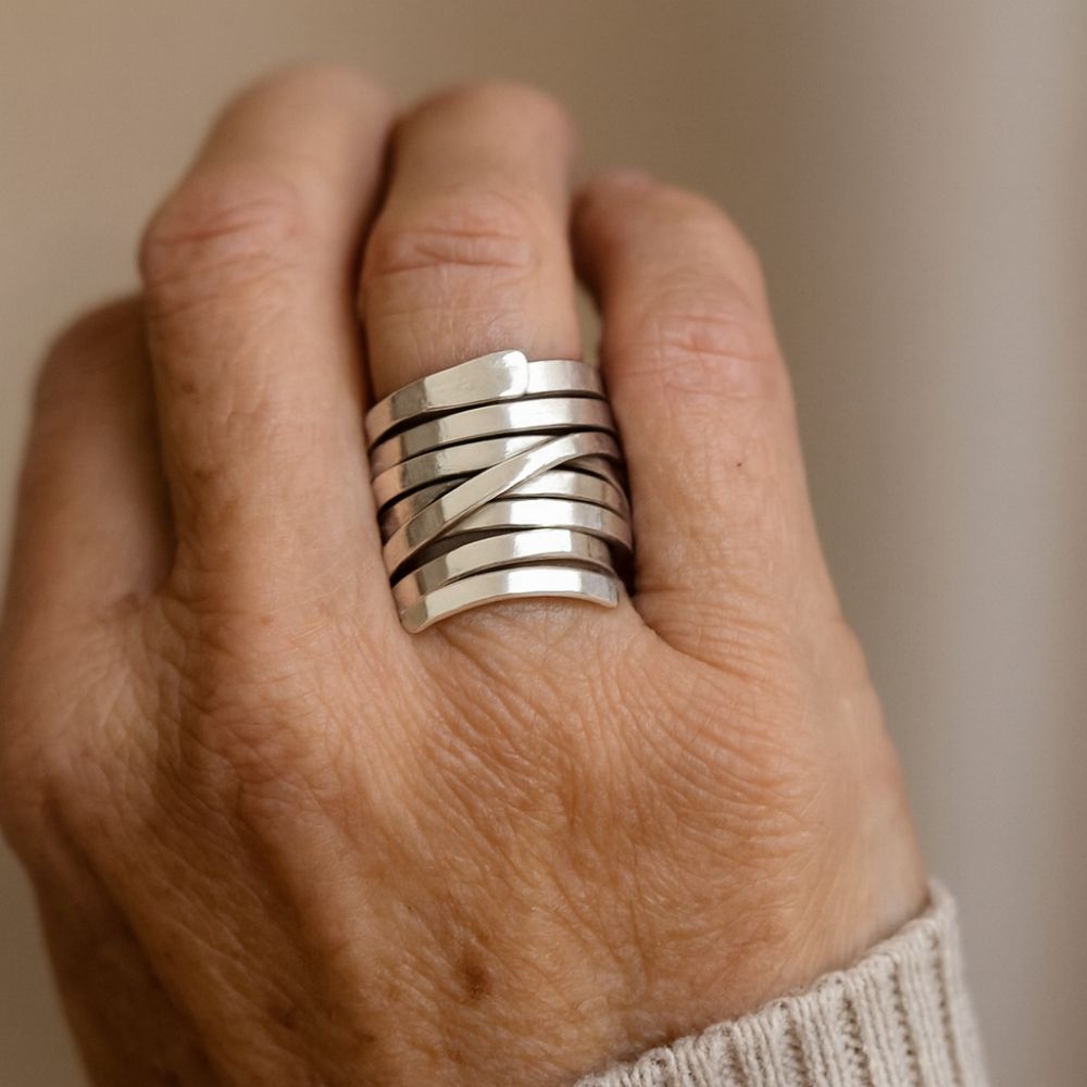 ANILLO VINTAGE ÉPAIS RANG PLATA