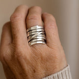 ANILLO VINTAGE ÉPAIS RANG PLATA