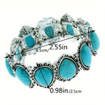 PULSERA VINTAGE TURQUESA ÓVALO PLATA PLAQUÉ IMPOSANT