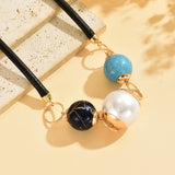 COLLAR BOHEMIO MINIMALISTA PERLA & TURQUESA PERLA