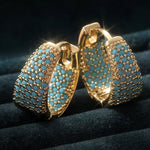 PENDIENTES DORADO TURQUESA PERLÉ ARO | ORO