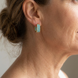 BOUCLES D'OREILLES ANNEAU PAVÉ TURQUOISE