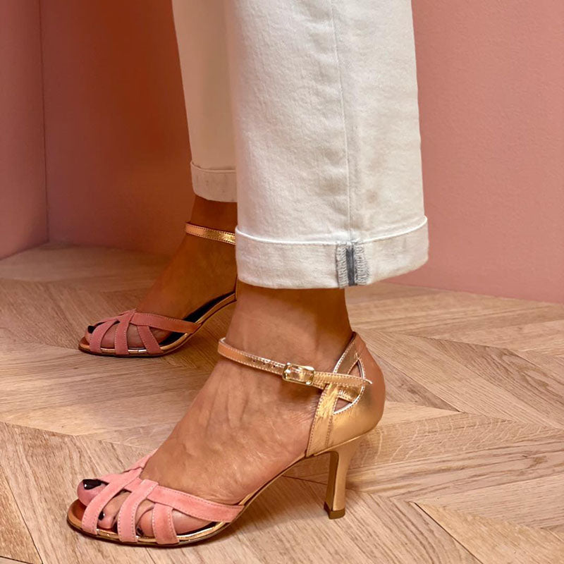 SANDALIAS DE TACÓN ELEGANTES CON PUNTA ABIERTA