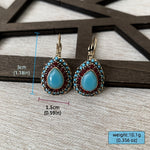 PENDIENTES VINTAGE GOTA TURQUESA HALO GOTA